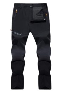 tacvasen men's hiking pants quick dry fishing camping travel pants reinforced knees black, 30