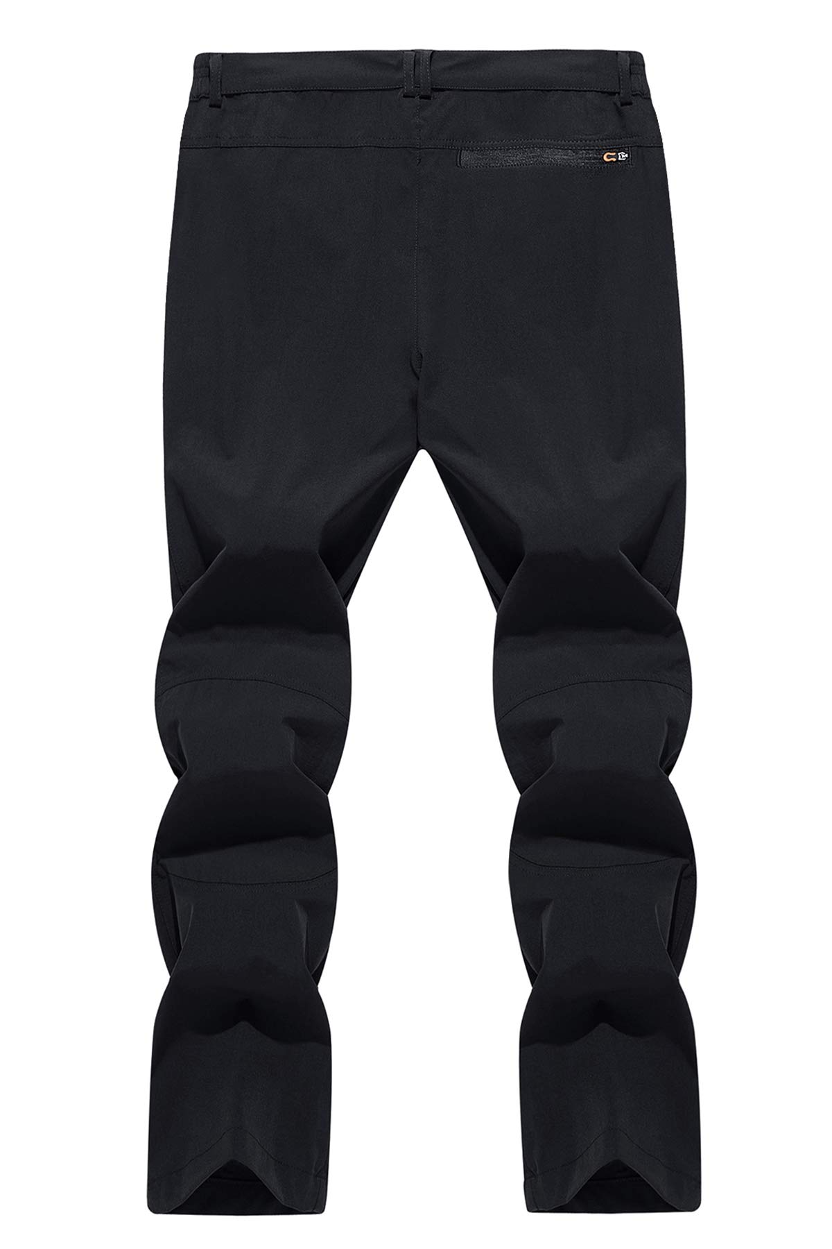 TACVASEN Men's Hiking Pants Quick Dry Fishing Camping Travel Pants Reinforced Knees Black, 30