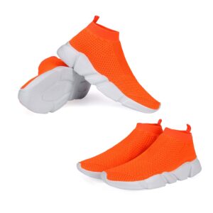 VAMJAM Men's Socks Sneakers Slip On Lightweight Breathable Comfortable Fashion Walking Shoes Orange Size 10.5