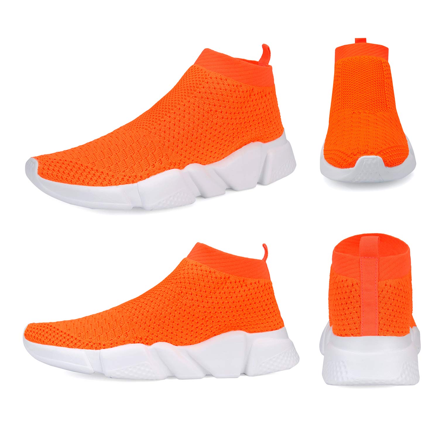 VAMJAM Men's Socks Sneakers Slip On Lightweight Breathable Comfortable Fashion Walking Shoes Orange Size 10.5