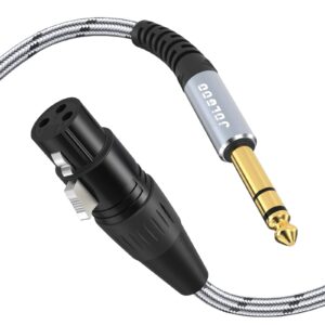 jolgoo xlr female to 1/4 inch 6.35mm trs plug balanced interconnect cable, xlr to quarter inch patch cable, 3.3 feet, for microphone,mixer,guitar,amp,speakers