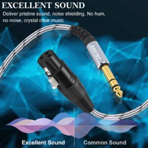 JOLGOO XLR Female to 1/4 Inch 6.35mm TRS Plug Balanced Interconnect Cable, XLR to Quarter inch Patch Cable, 3.3 Feet, for Microphone,Mixer,Guitar,AMP,Speakers