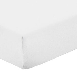 crib sheets for boys or girls, 100% cotton, fitted baby crib sheets breathable and soft for standard crib (28" x 52") and toddler mattresses, nursery bedding white crib sheets