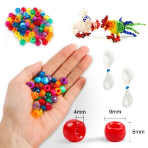 Pony Beads, 1,900 pcs 9mm Pony Beads Set in 24 Colors with Elastic String for Bracelet Jewelry Making by INSCRAFT