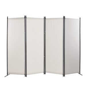 4 panel room divider privacy screens home office accents folding steel frame white (white)