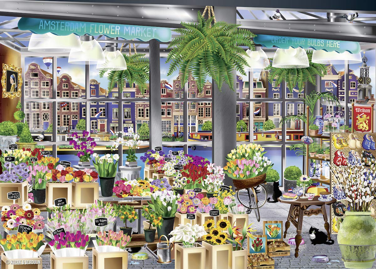 Ravensburger Amsterdam Flower Market 1000 Piece Jigsaw Puzzle for Adults & Kids Age 12 Years Up