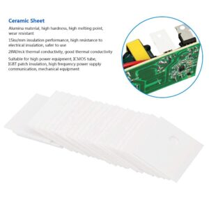 100 Pcs TO-247 17 x 22 x 1mm Alumina Ceramic Insulating Sheet High Hardness Excellent Wear Resistance MOS Transistor IGBT Cooling Pad with 3.7mm Hole