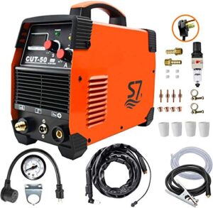 plasma cutter, max cutting thickness 20mm, 50a inverter dc inverter 110/220v dual voltage cutting machine with free accessories easy cutter welder