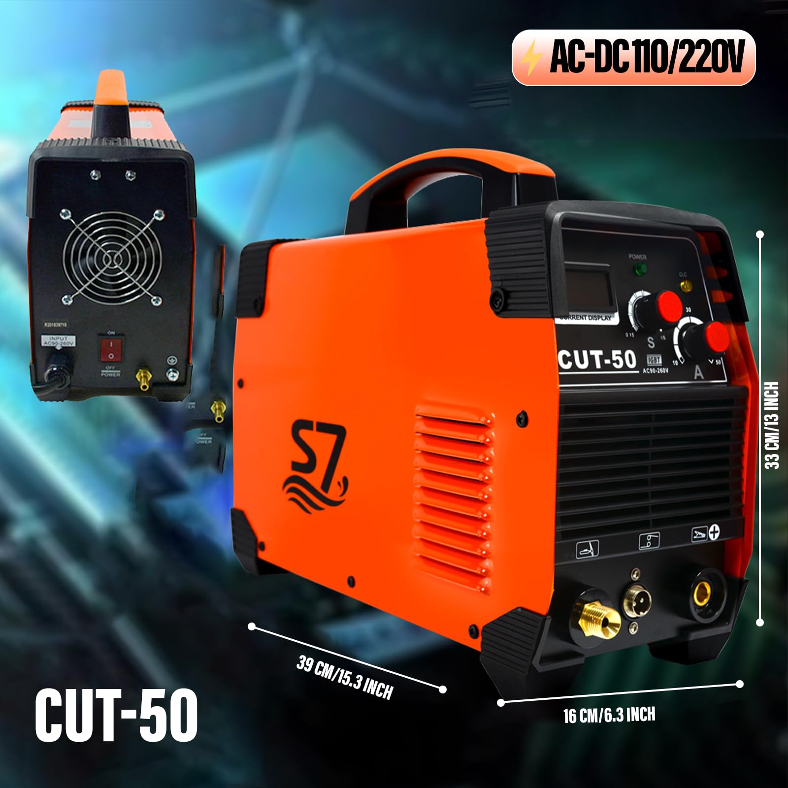 Plasma Cutter, Max Cutting Thickness 20MM, 50A Inverter DC Inverter 110/220V Dual Voltage Cutting Machine with Free Accessories Easy Cutter Welder