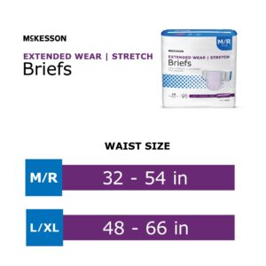 McKesson Extended Wear Stretch Briefs, Incontinence, Maximum Absorbency, Large, 14 Count, 4 Packs, 56 Total