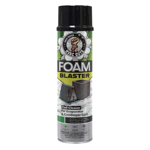 Leak Saver HVAC GUYS Foam Blaster Air Conditioner Cleaner - AC Coil Cleaner Foaming No Rinse Formula - Coil Cleaner for AC Unit Condenser and Evaporator Coil Cleaner - Neutral Citrus Scent