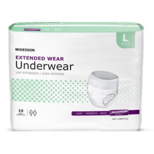 mckesson extended wear underwear, incontinence, maximum absorbency, large, 56 count