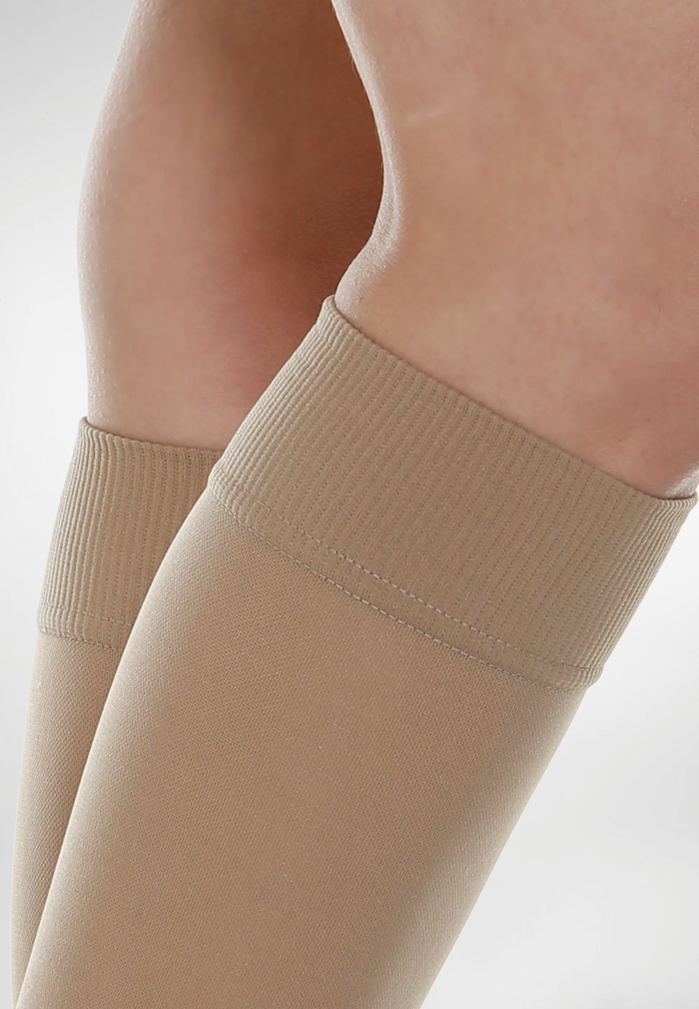 RELAXSAN Basic 950A (2 Pairs - Skin 4/XL) - open-toe firm support knee high socks 20-30 mmHg, 100% Made in Italy