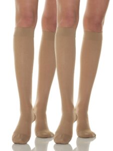 relaxsan basic 950 (2 pairs - skin 4/xl) - firm support knee high socks 20-30 mmhg, 100% made in italy