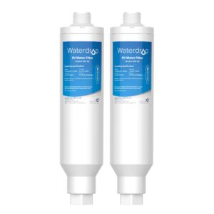 waterdrop rv/marine water filter, camper water filter, nsf certified, inline water filter for rv, garden hose filter, greatly reduces chlorine, bad taste, odor, 2 pack