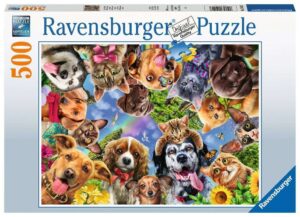 ravensburger 15042 funny animal selfie 500 piece puzzle for adults - every piece is unique, softclick technology means pieces fit together perfectly