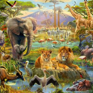 Ravensburger Animals of The Savannah Puzzle - 200 Unique Pieces | Kids' Educational Fun Puzzle Pieces | Sustainable FSC Certified Material | Ideal Family Activity