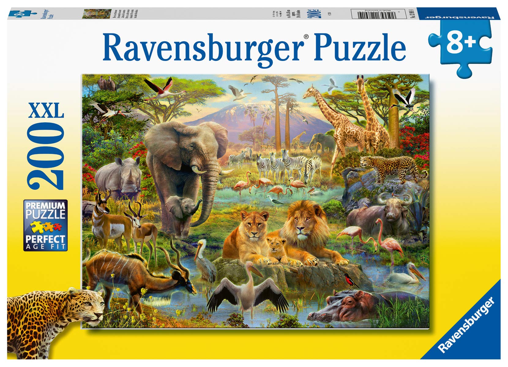 Ravensburger Animals of The Savannah Puzzle - 200 Unique Pieces | Kids' Educational Fun Puzzle Pieces | Sustainable FSC Certified Material | Ideal Family Activity