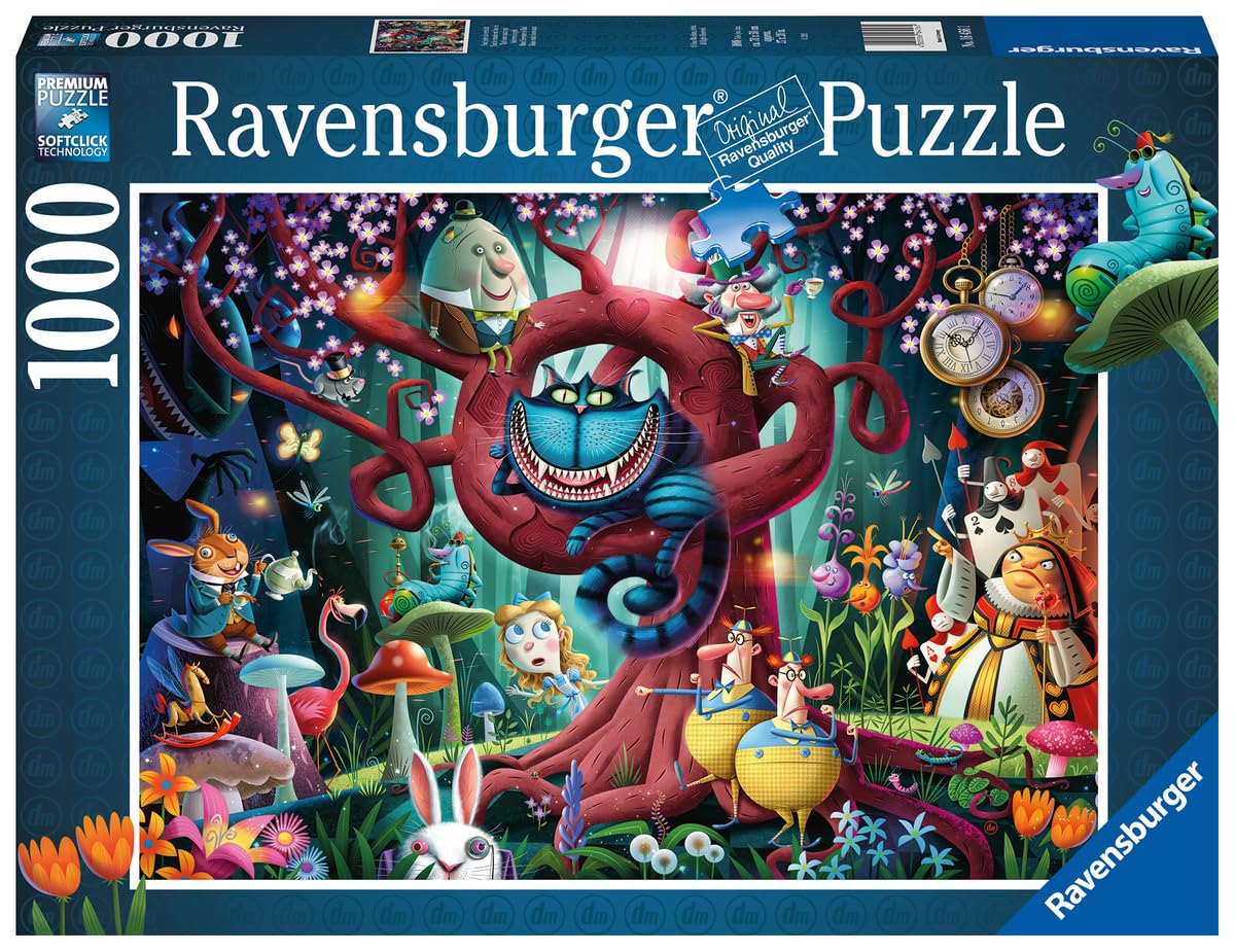 Ravensburger Most Everyone is Mad 1000 Piece Puzzle | Unique Alice in Wonderland Theme | Quality Softclick Technology Ensures Perfect Fit | Ideal for Adults and Family | Sustainable Forestry Practices