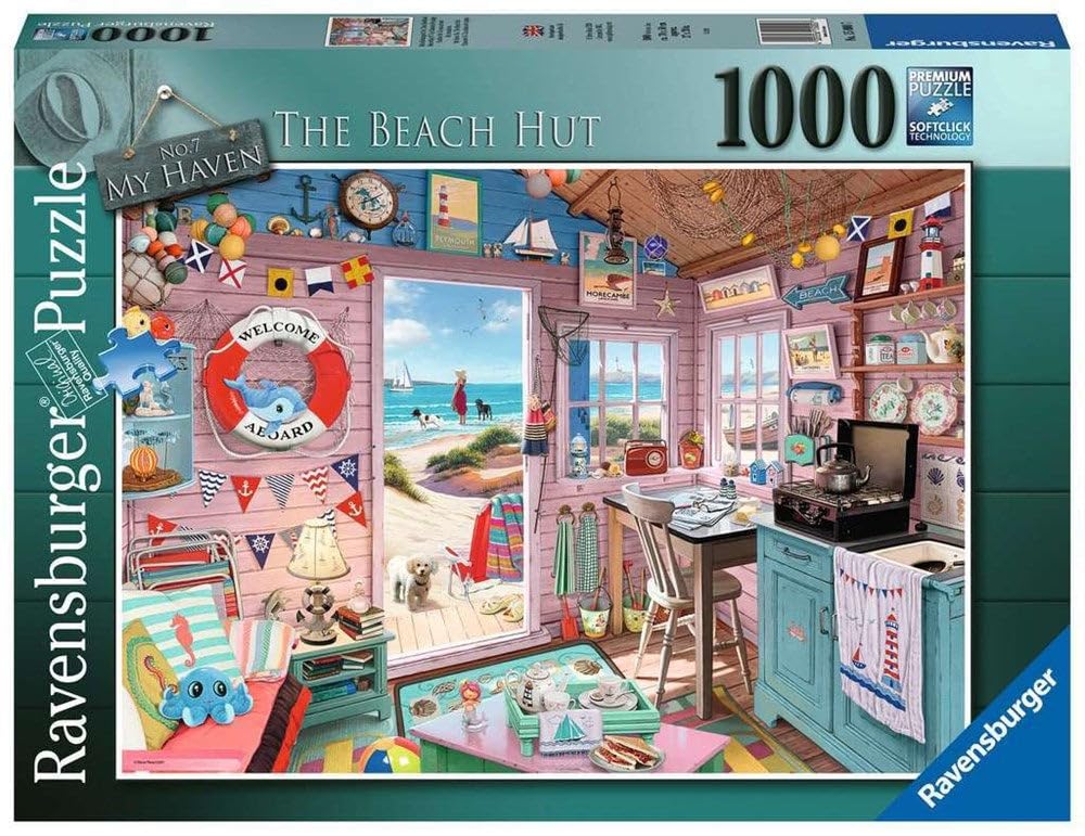 Ravensburger My Beach Hut, My Haven 1000 Piece Jigsaw Puzzle for Adults - Every Piece is Unique, Softclick Technology Means Pieces Fit Together Perfectly