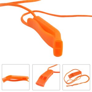 AUGSUN 10 Pcs Safety Whistle Marine Whistle Plastic Whistles with Lanyard for Emergency (Orange)