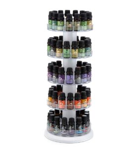 j jackcube design rotating essential oil display stand spinning rack for 75 bottles(up to 120) organizer 5 tier storage holder -mk505a (5 tier)