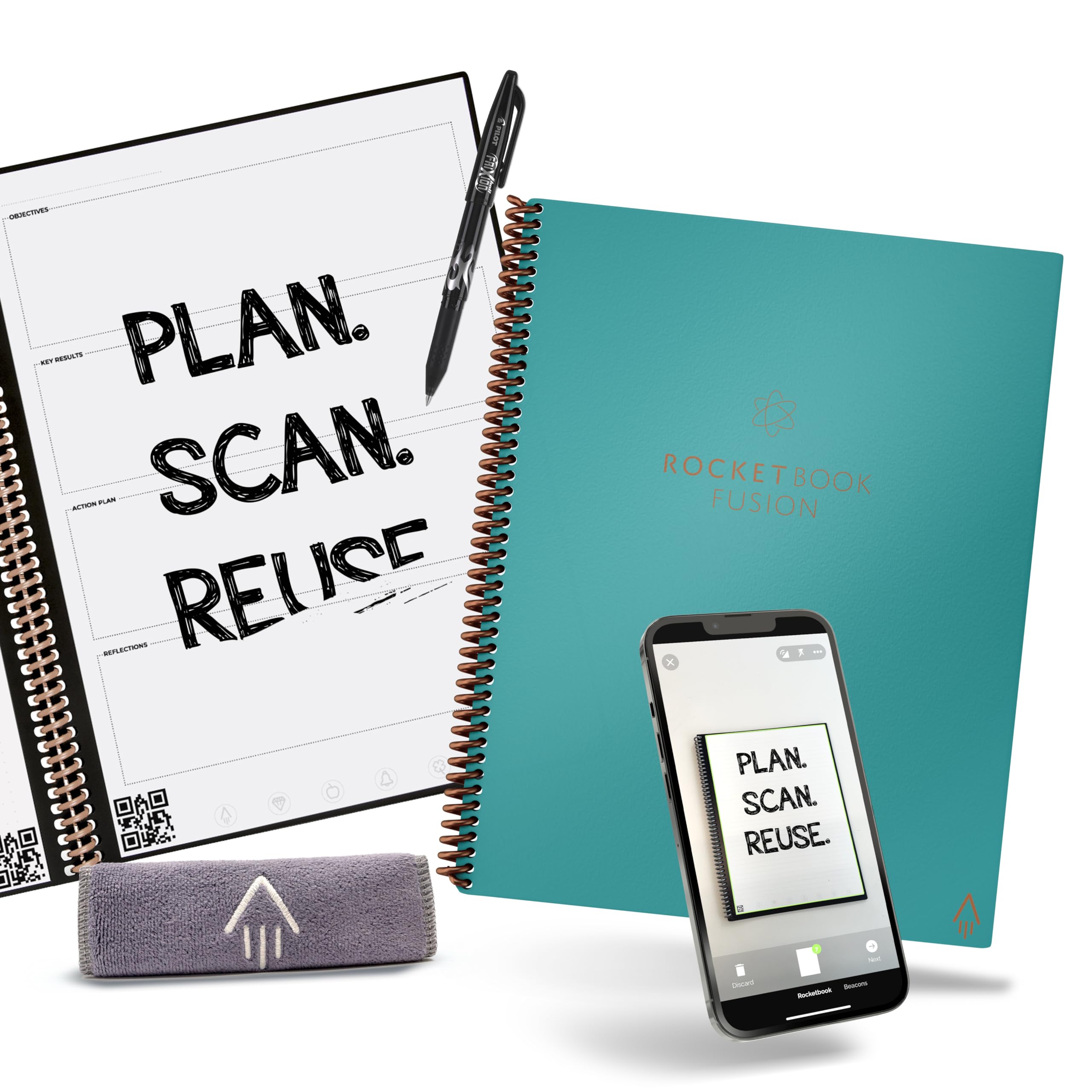 Reusable Smart Planner & Notebook | Improve Productivity with Digitally Connected Notebook Planner | Dotted, 8.5" x 11", 42 Pg, Reusable Smart Planner & Notebook | Improve Productivity with Digitally Connected Notebook Planner | Dotted, 8.5" x 11", 42 Pg,