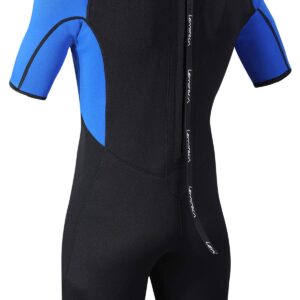 Lemorecn Wetsuits Adult's Premium Neoprene Diving Suit 3mm Shorty Jumpsuit (3037blue-XL)