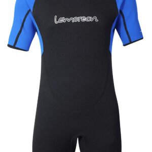 Lemorecn Wetsuits Adult's Premium Neoprene Diving Suit 3mm Shorty Jumpsuit (3037blue-XL)