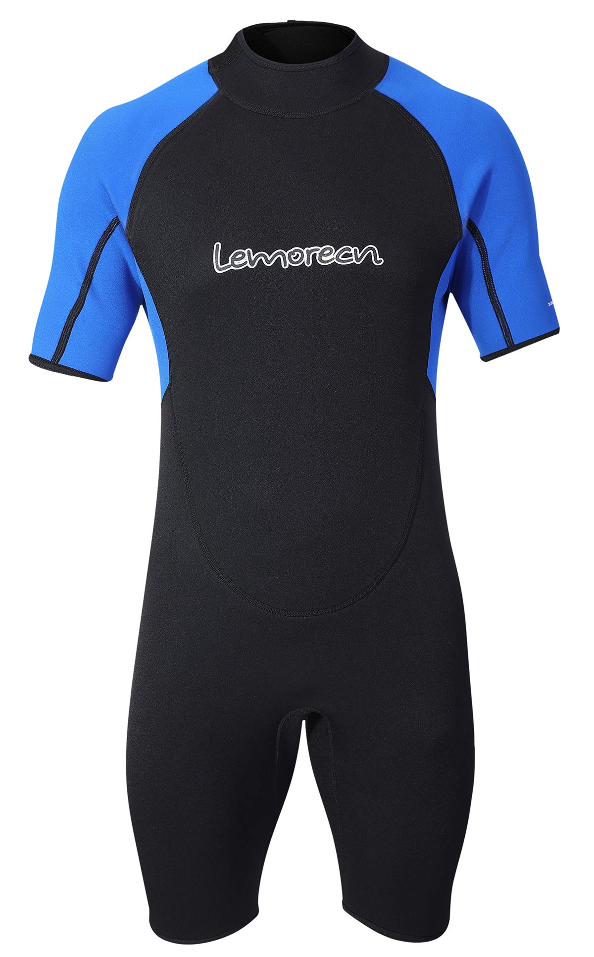 Lemorecn Wetsuits Adult's Premium Neoprene Diving Suit 3mm Shorty Jumpsuit (3037blue-XL)