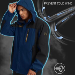 MAGCOMSEN Rain Jacket Mens Windbreaker Jackets Waterproof Jackets Outdoor Rain Coat Sports Breathable Jacket Running Cycling Camping Jacket