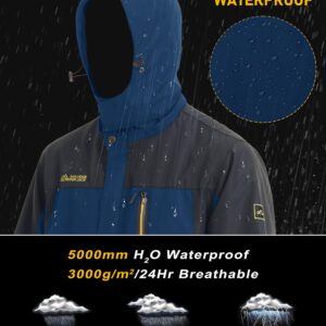 MAGCOMSEN Rain Jacket Mens Windbreaker Jackets Waterproof Jackets Outdoor Rain Coat Sports Breathable Jacket Running Cycling Camping Jacket