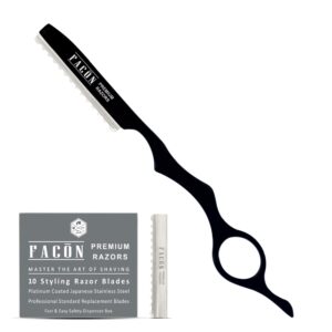 facón professional hair styling thinning texturizing cutting faether razor + 10 replacement blades