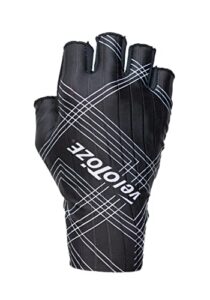 velotoze aero cycling gloves gel padded palm for comfort - aero fabric reduces drag - gloves for men and women’s bike racing (black, large)