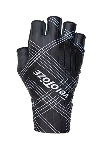 veloToze Aero Cycling Gloves Gel Padded Palm for Comfort - Aero Fabric Reduces Drag - Gloves for Men and Women’s Bike Racing (Black, Large)