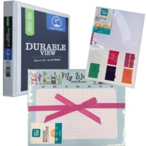 mini view binder, binder sheets, and desk calendar 3 piece bundle