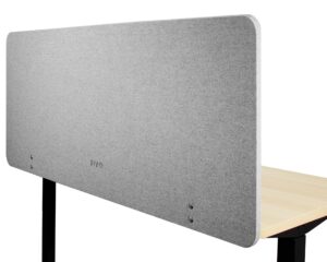 vivo clamp-on 60 x 24 inch privacy panel, sound absorbing cubicle desk divider, acoustic partition, gray, pp-1-v060g