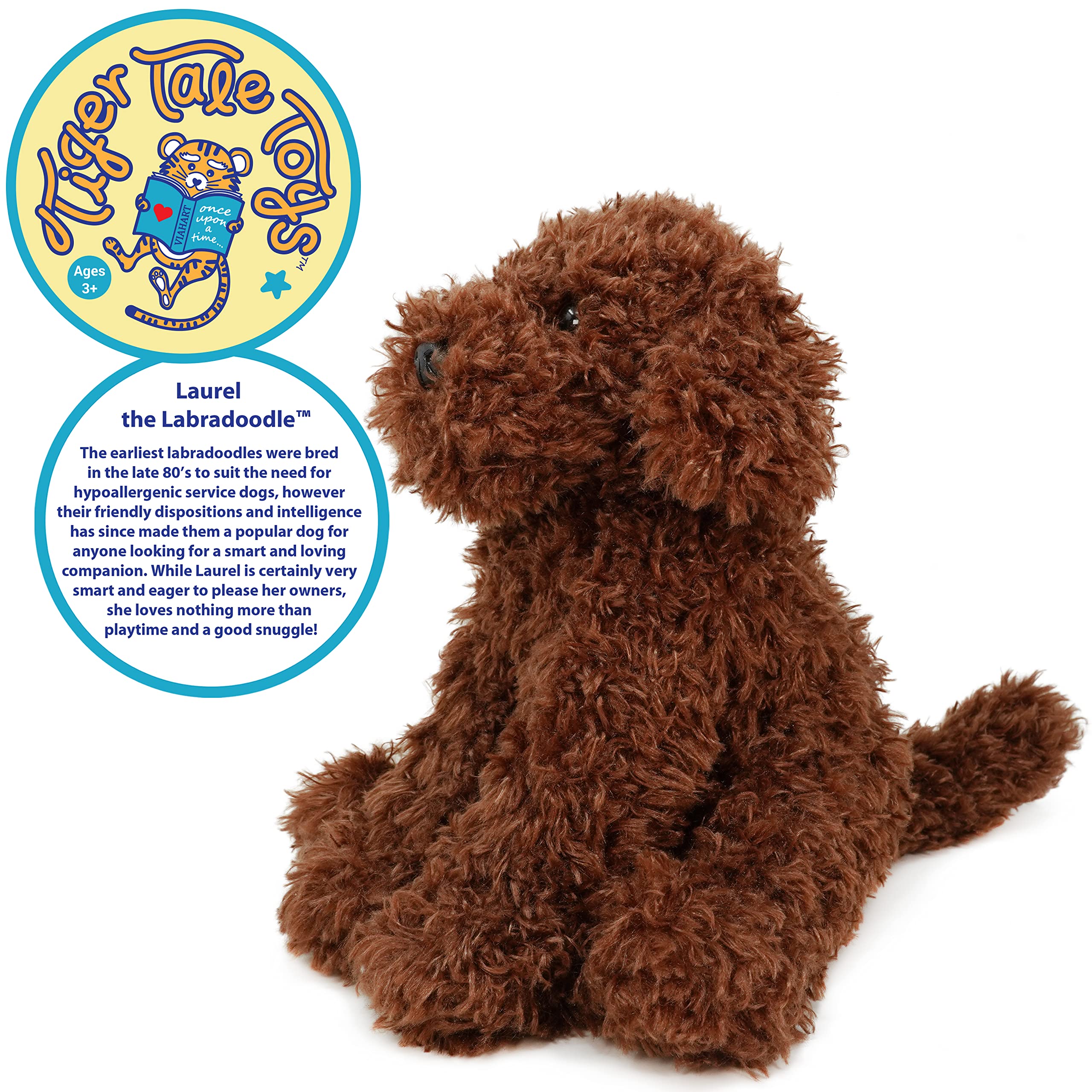 VIAHART Laurel The Labradoodle - 12 Inch Stuffed Animal Plush - by Tiger Tale Toys