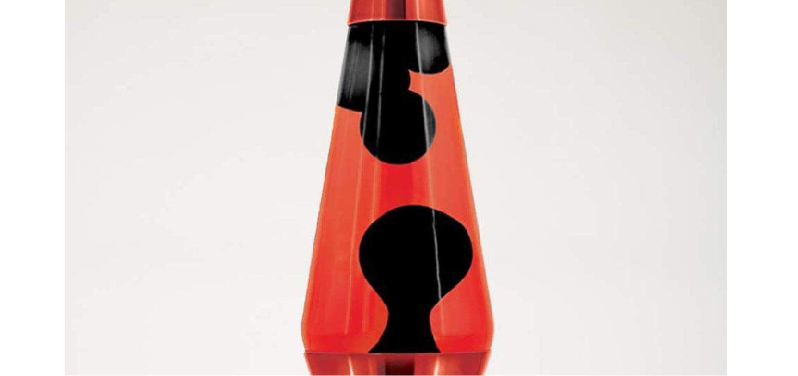 Lava 14.5" Red Liquid with Black Wax Lamp, 20 oz Metallic Red Base & Cap Motion Light