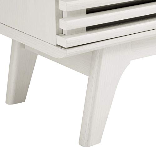 Modway Render Mid-Century Modern Low Profile 59 Inch TV Stand in White