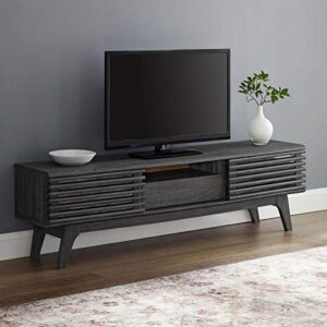 Modway Render Mid-Century Modern Low Profile 59 Inch TV Stand in Charcoal