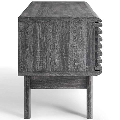 Modway Render Mid-Century Modern Low Profile 59 Inch TV Stand in Charcoal