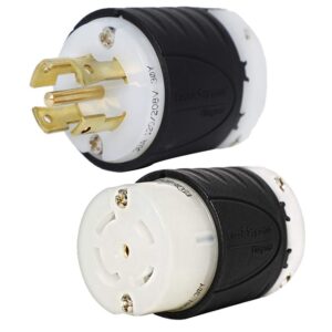 l21-30 generator plug and connector set - 5 pack, l21-30p + l21-30r, 30a, 120/208v, 5-wire for 6240w generators - iron box # ibx-l2130pr (5)