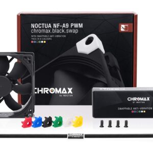 Noctua NF-A9 PWM chromax.Black.swap, Premium Quiet Fan, 4-Pin (92mm, Black)