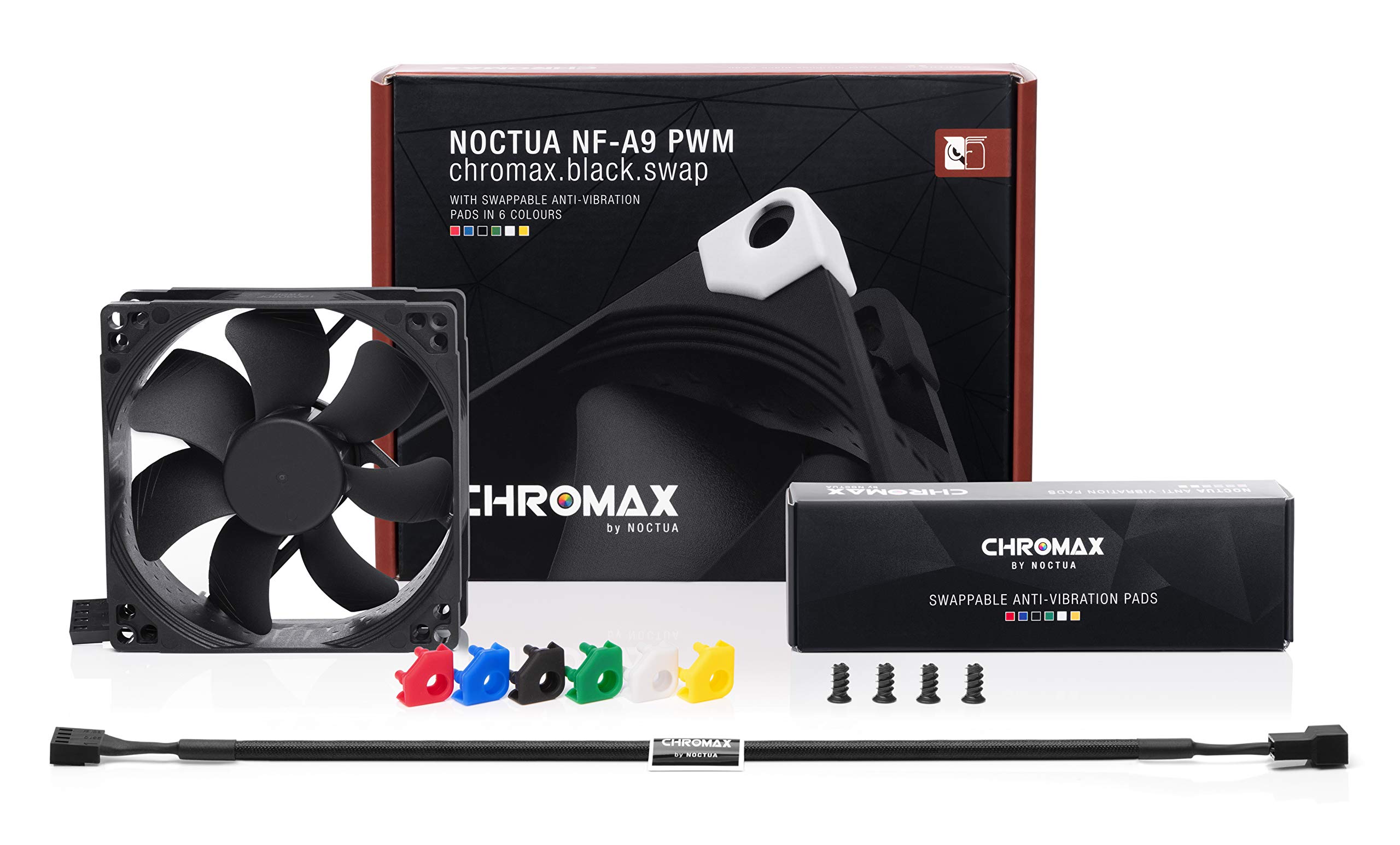 Noctua NF-A9 PWM chromax.Black.swap, Premium Quiet Fan, 4-Pin (92mm, Black)