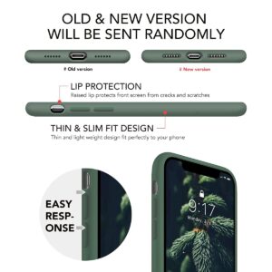 OuXul Case for iPhone X/iPhone Xs case Liquid Silicone Gel Rubber Phone Case,iPhone 5.8 Inch Full Body Slim Soft Microfiber Lining Protective (Forest Green)