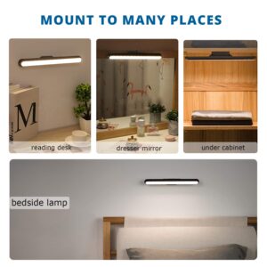 Semdisan Closet Light, Led Strip Light Under Cabinet, Bedside Wall Lamp, 3.5W Rechargeable Battery Light Bar Adjustable Dimmable Brightness for Bedroom Kitchen Dorm Wardrobe