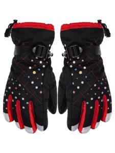 satinior women winter ski gloves waterproof snow gloves warm snowboard gloves for cold outdoor activities (black)