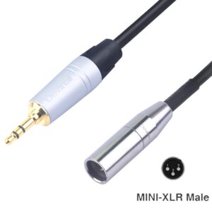 Devinal 3.5mm to Mini XLR calbe, Balanced 1/8 inch Stereo to 3 Pin Mini XLR Male Cord Adapter Connector, for Pro Lapel Mic 12 inch(30 cm)