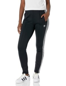 adidas originals womens superstar primeblue track pants, black/white, medium us